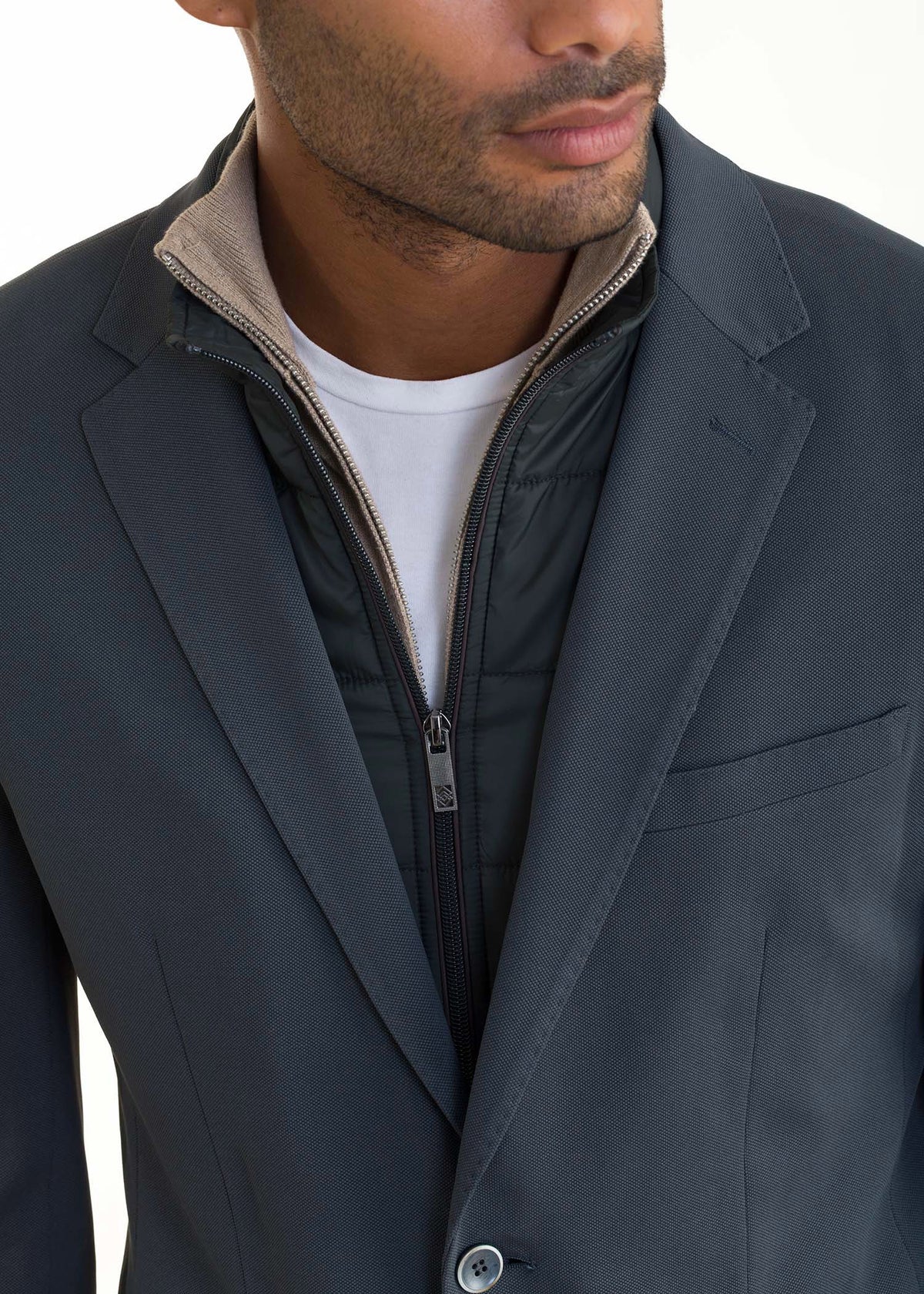 Lino Clemente Americana Letur Slim Fit Petróleo
