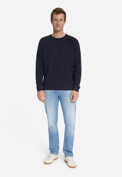 NXS Pullover Crewneck Tuck Stitch No Excess Dark Night