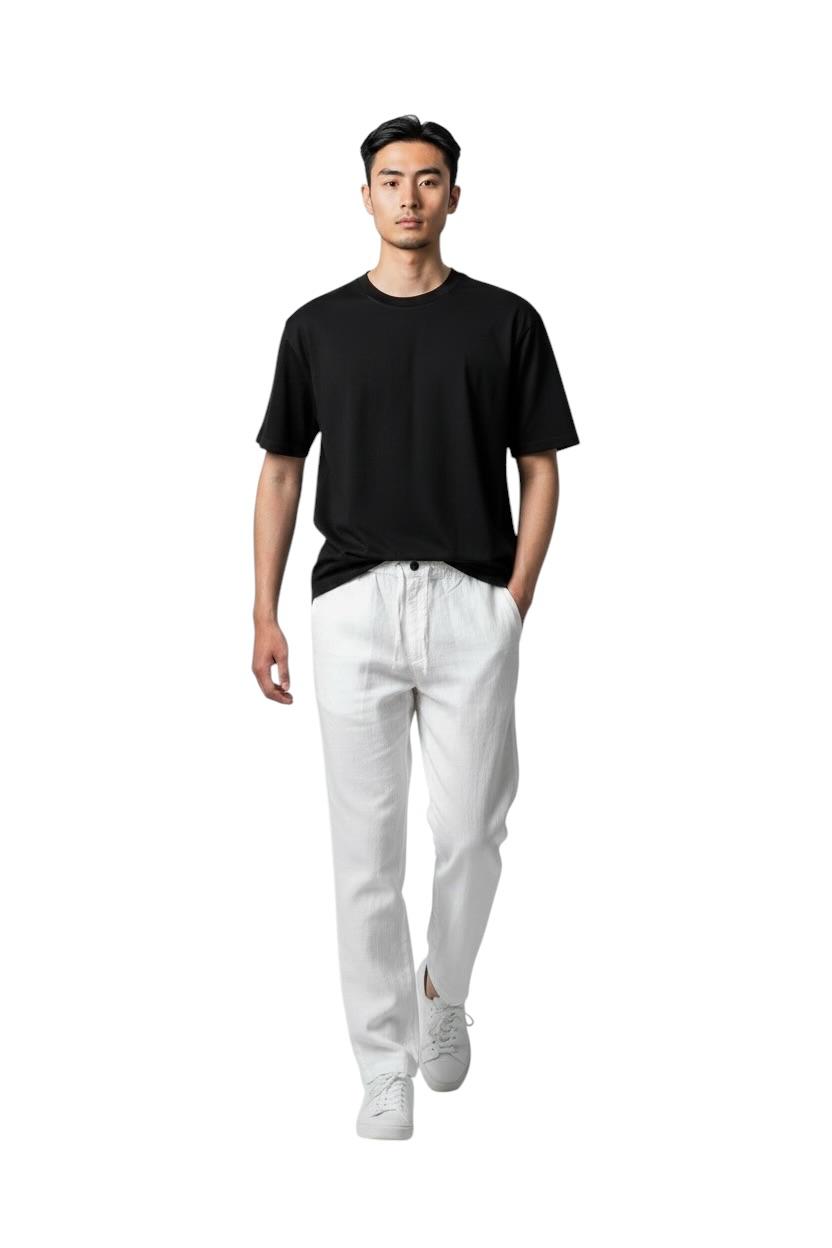 CC Pantalon de Lino Carlos Cordoba Blanco