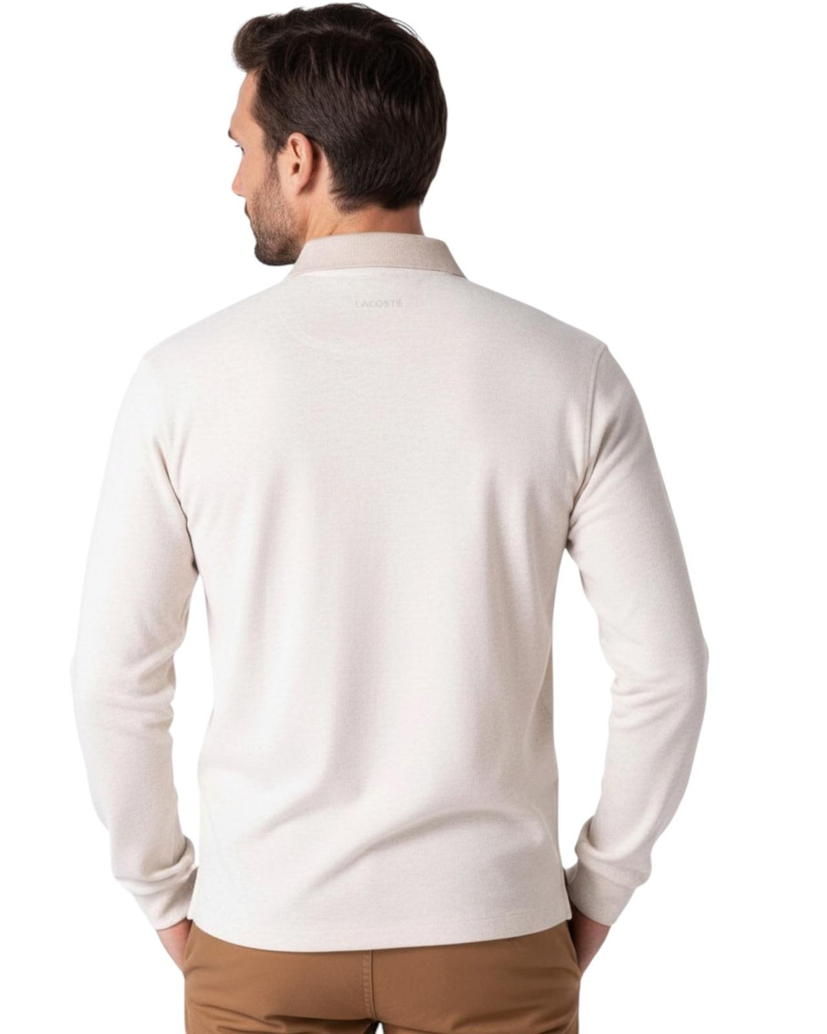 Dario Beltran Polo Manga Larga Punto Elastico Ecru