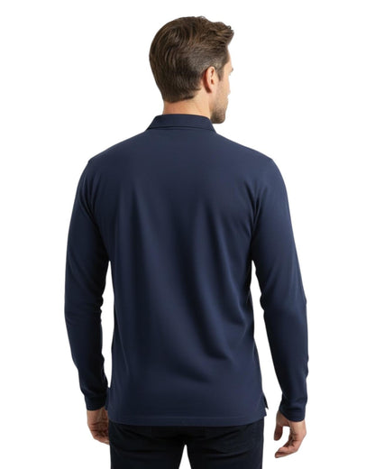Dario Beltran Polo Manga Larga Punto Elastico Navy