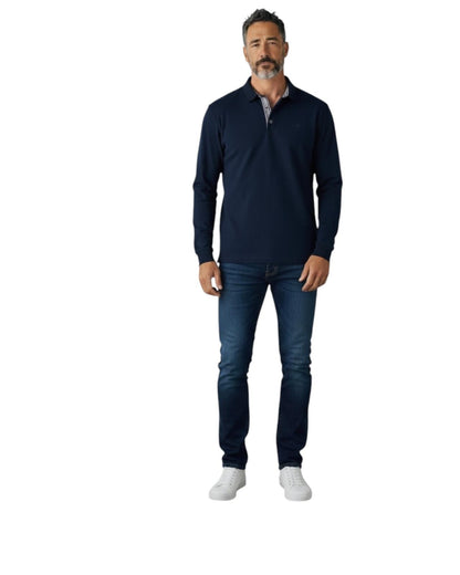 Dario Beltran Polo Manga Larga Punto Elastico Navy