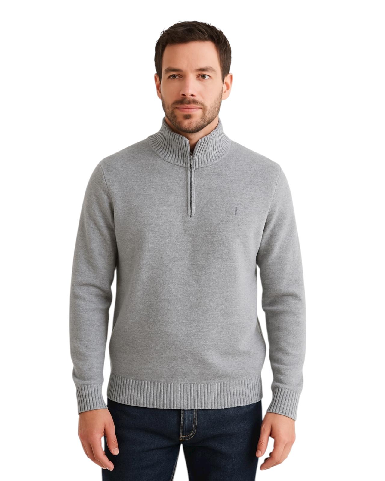Tome Pullover con Media Cremallera Grey