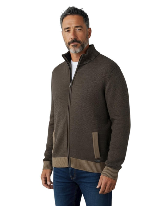 Tome Cardigan con Cremallera Brown