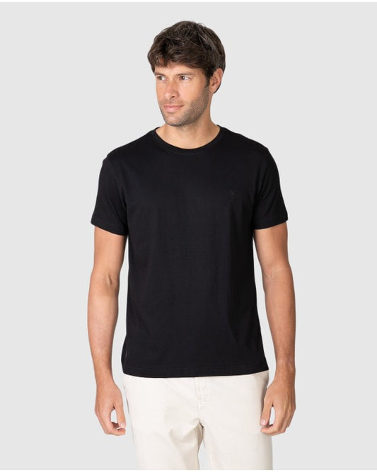 MSN Camiseta Manga Corta de Modal Massana Negra