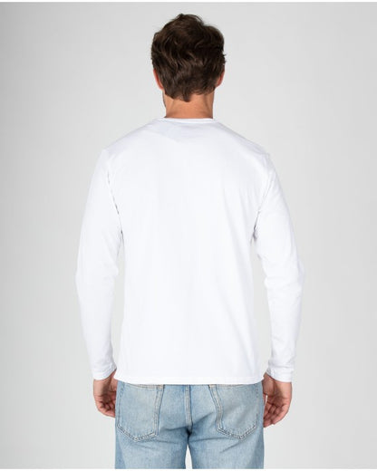 Massana Camiseta Lisa de Manga Larga Cuello Redondo Blanca