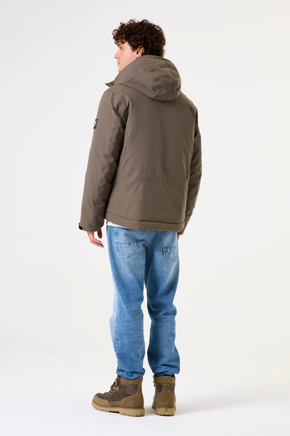 Garcia Jeans Chaqueta Lisa Con Capucha Dark Vetiver