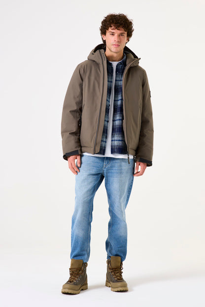 Garcia Jeans Chaqueta Lisa Con Capucha Dark Vetiver