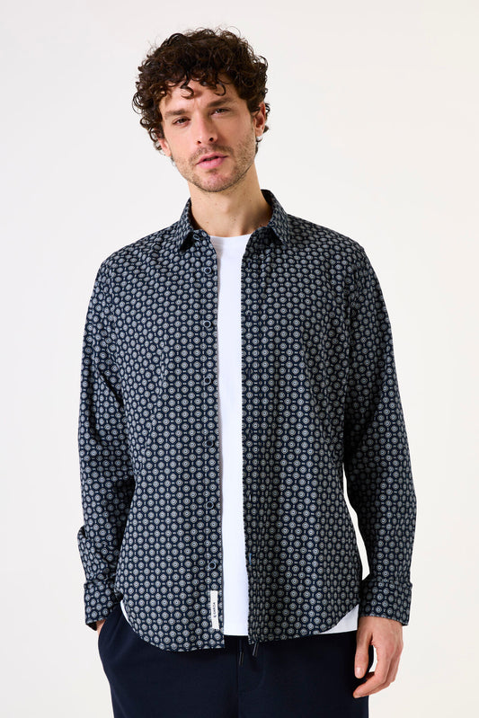 Garcia Jeans Camisa Estampada Deep Ink