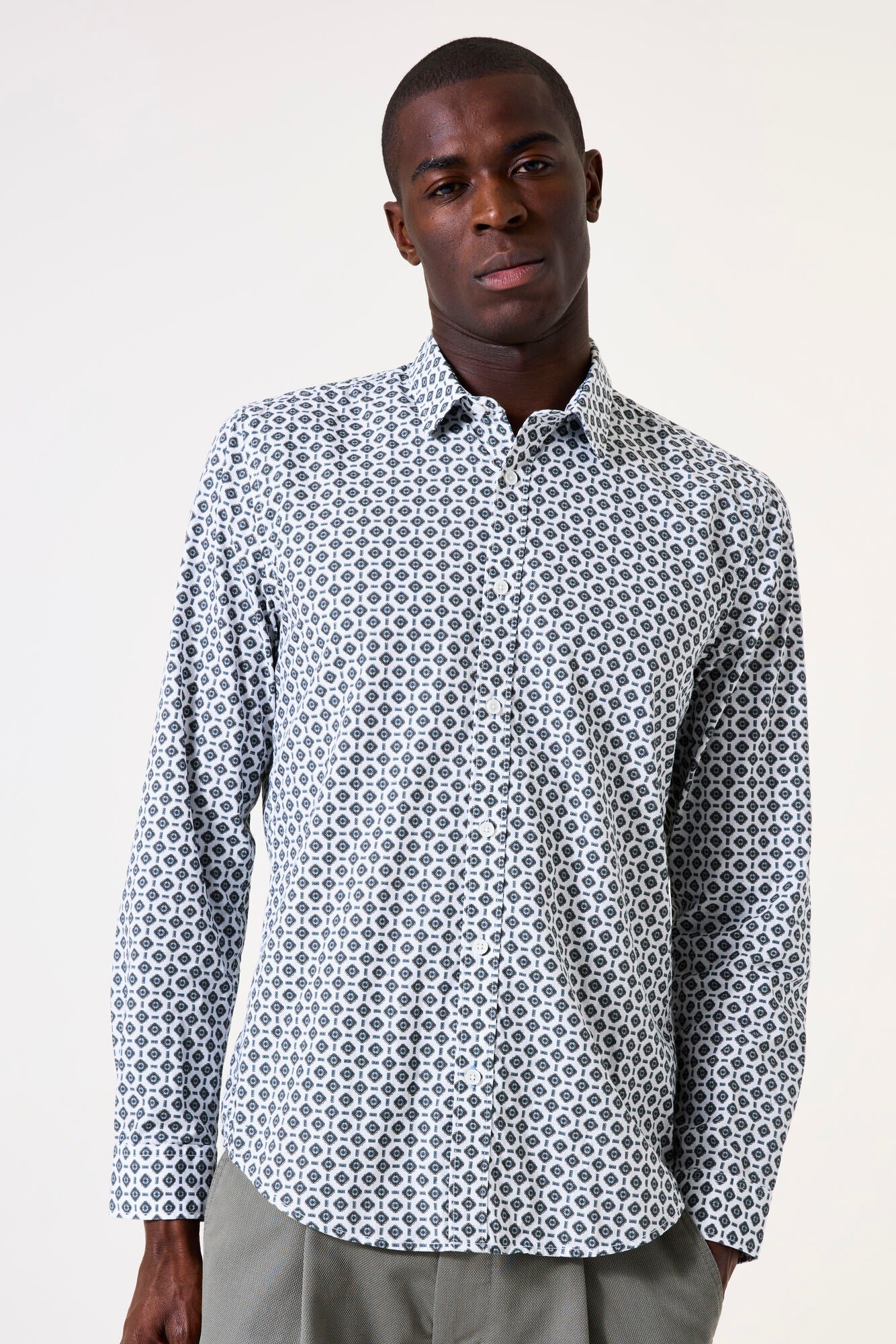Garcia Jeans Camisa Estampada Off White