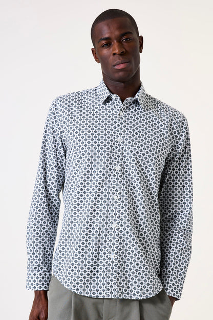 Garcia Jeans Camisa Estampada Off White