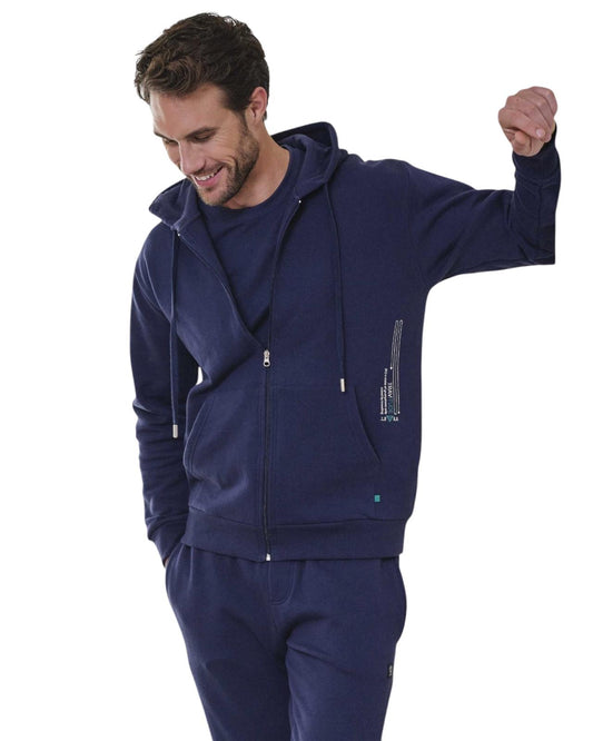 MSN Sudadera con Capucha y Cremallera Massana Blue