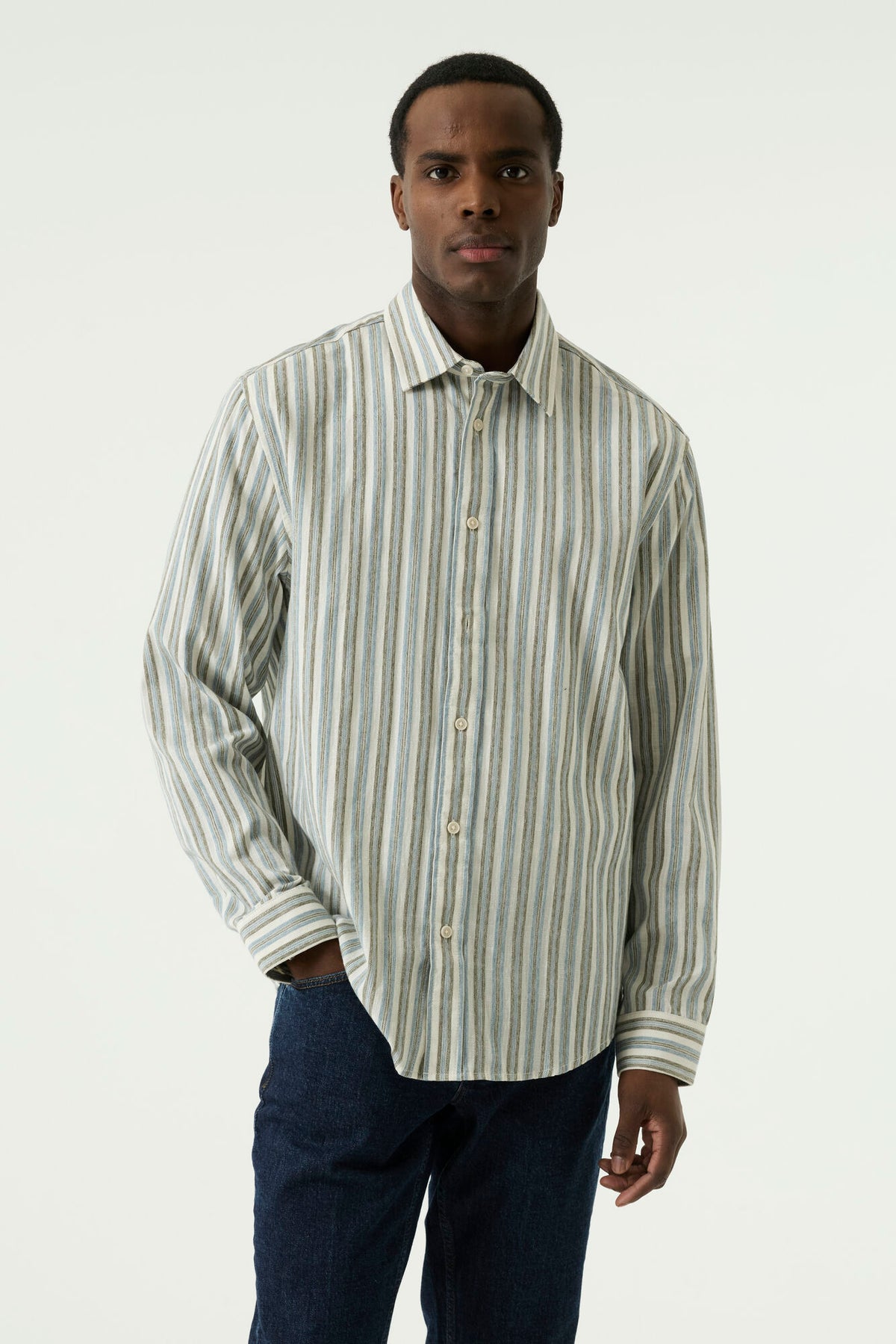 Garcia Jeans Camisa Rayas Stripe Blue