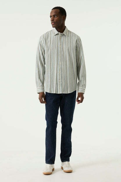 Garcia Jeans Camisa Rayas Stripe Blue