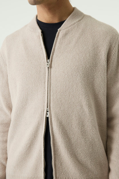 Garcia Jeans Cardigan Cremallera Punto Acanalado Soft Buff