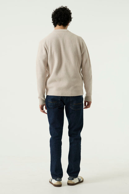 Garcia Jeans Cardigan Cremallera Punto Acanalado Soft Buff