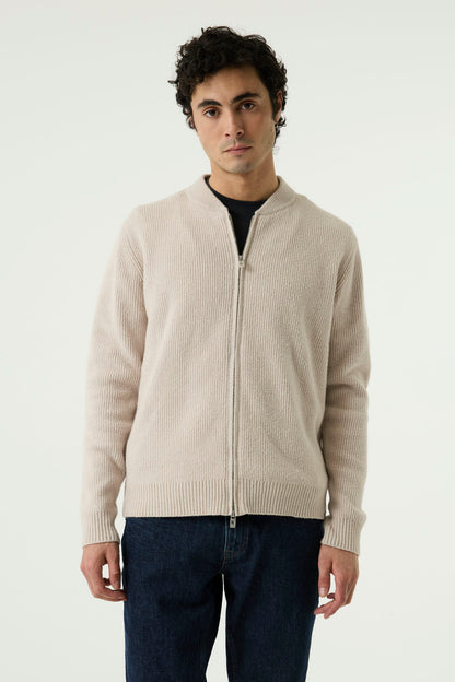 Garcia Jeans Cardigan Cremallera Punto Acanalado Soft Buff