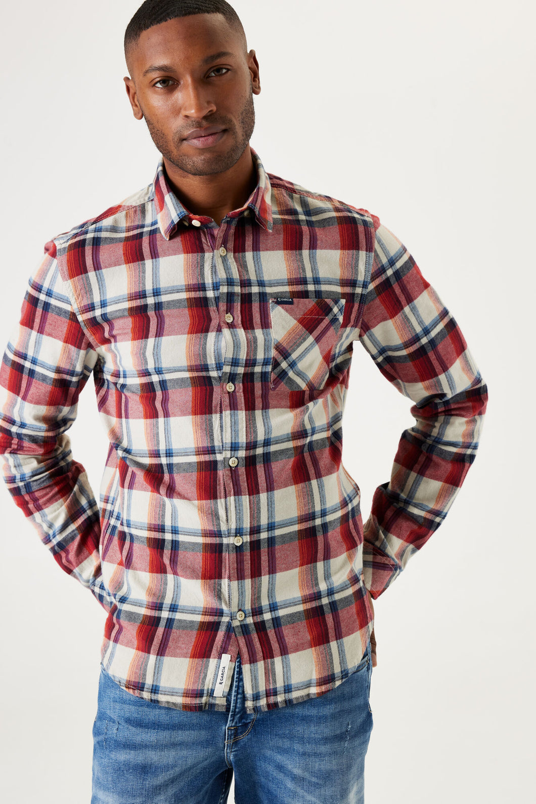 Garcia Jeans Camisa de Cuadros Ruby Port