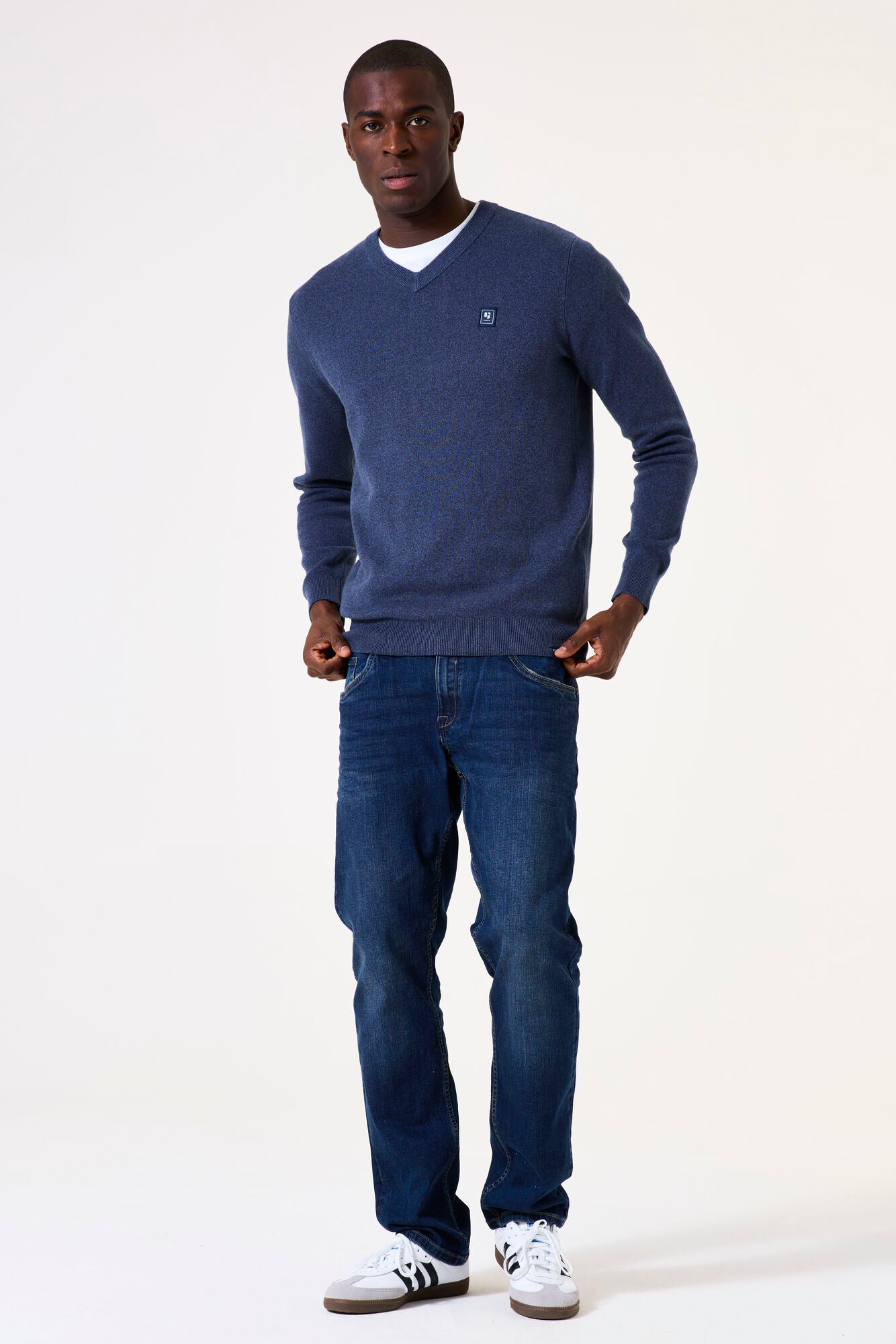 Garcia Jeans Pullover Cuello En V Deep Ink
