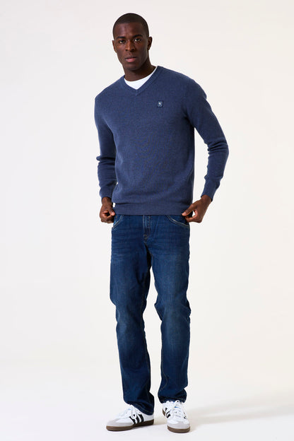 Garcia Jeans Pullover Cuello En V Deep Ink