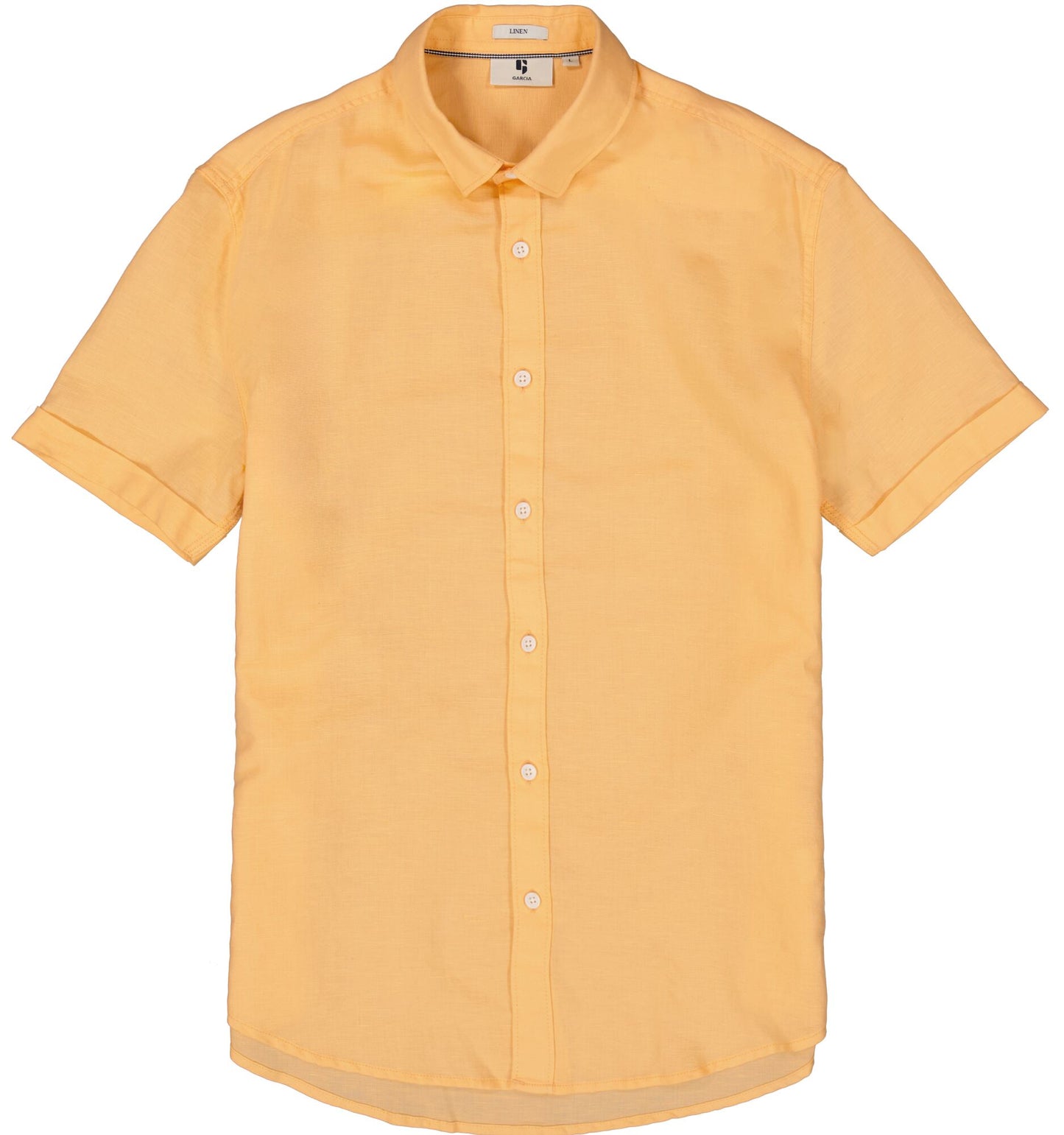 Garcia Jeans Camisa Manga Corta de Lino Apricot