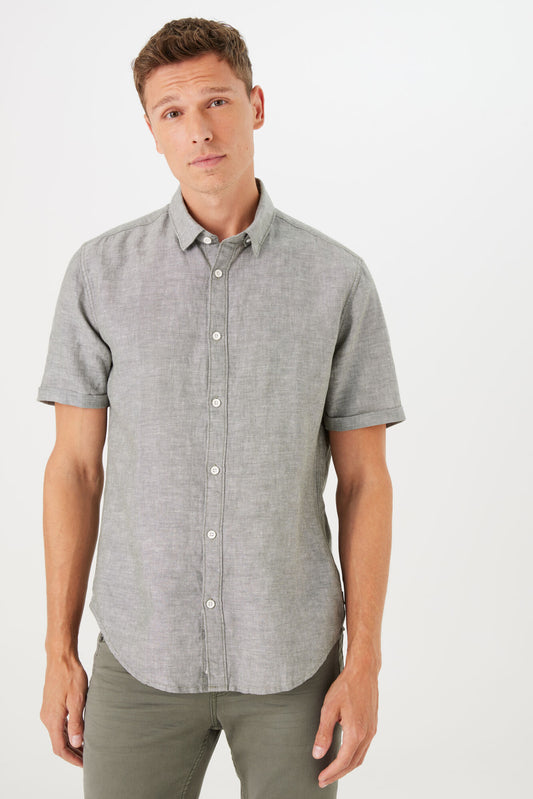 Garcia Jeans Camisa Manga Corta de Lino Sage Green