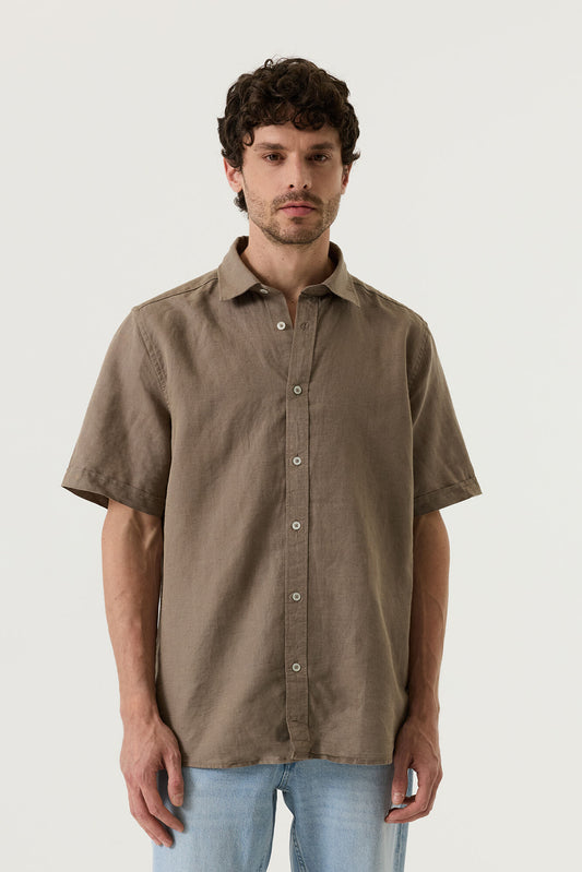 Garcia Jeans Camisa Manga Corta de Lino Bungee Cord