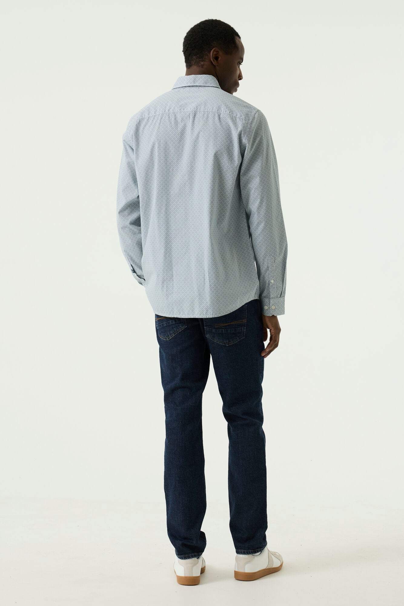 Garcia Jeans Camisa Estampado Celeste Blanco