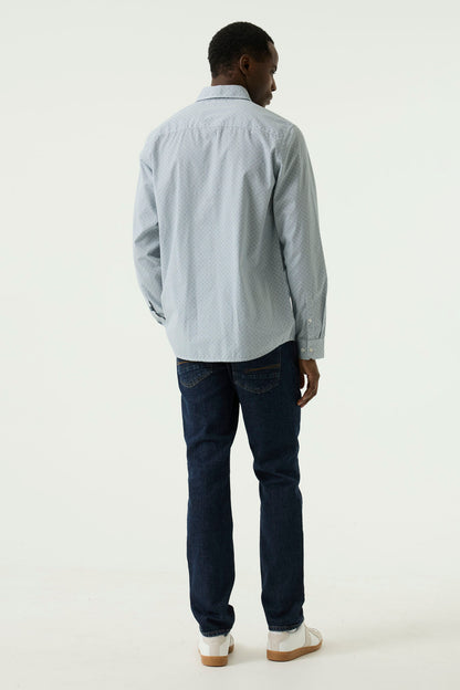 Garcia Jeans Camisa Estampado Celeste Blanco