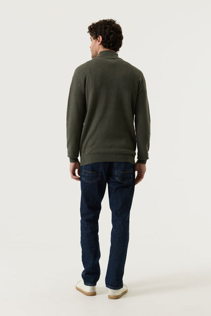 Garcia Jeans Sueter Cuello Cremallera Interbloqueo Faded Olive