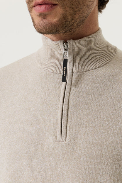 Garcia Jeans Sueter Cuello Cremallera Interbloqueo Blanco