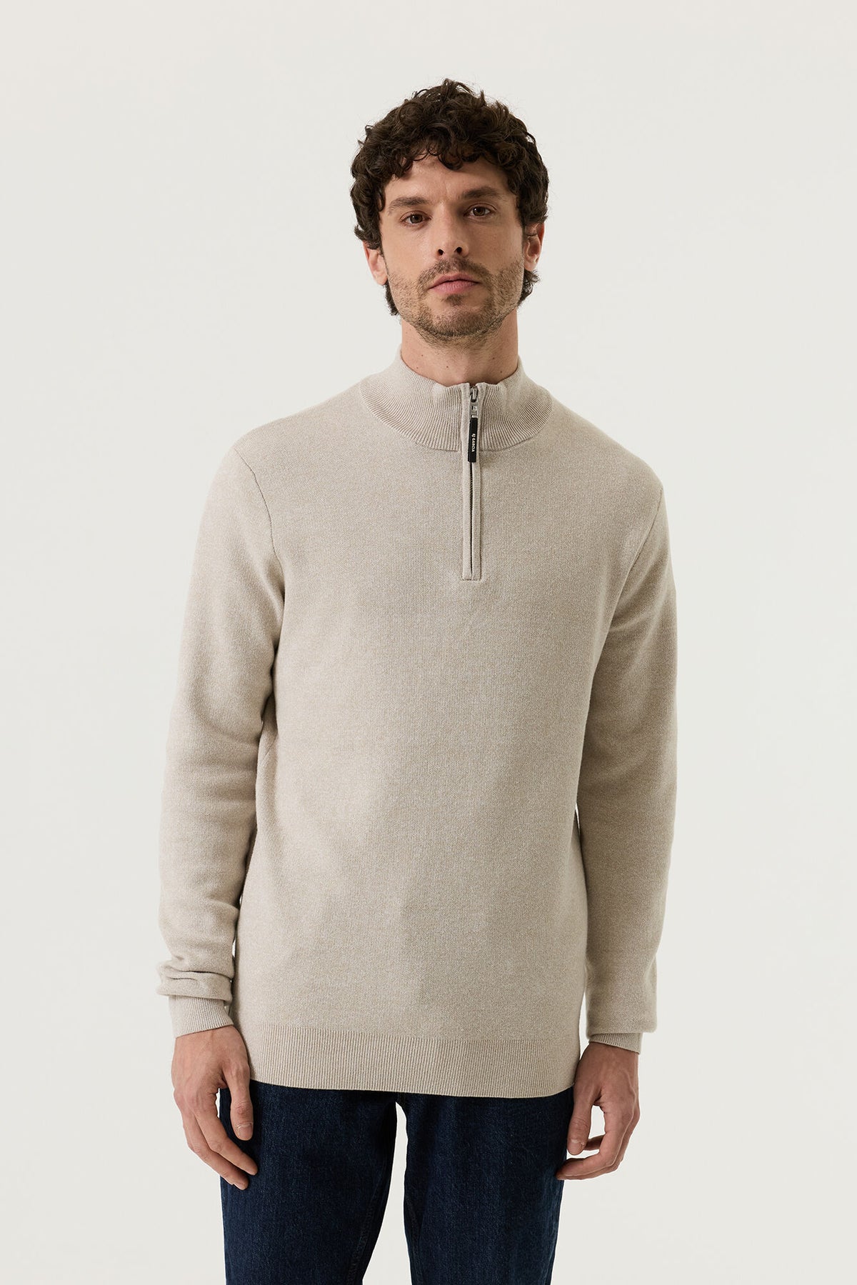 Garcia Jeans Sueter Cuello Cremallera Interbloqueo Blanco