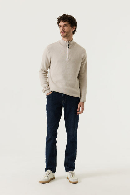 Garcia Jeans Sueter Cuello Cremallera Interbloqueo Blanco